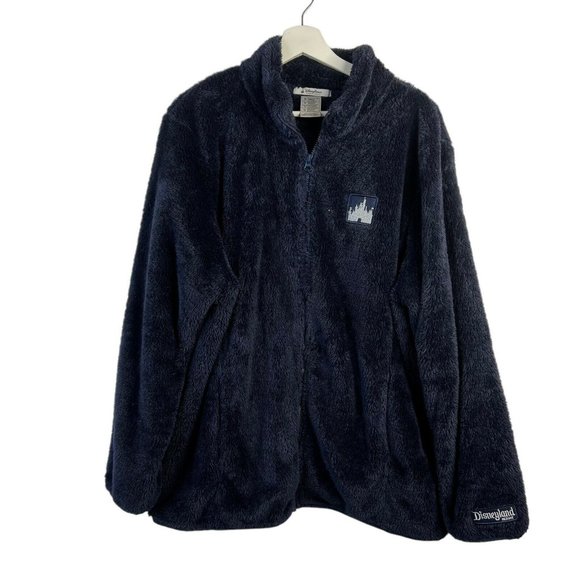Disney Jackets & Blazers - Disney World Disney Parks Fuzzy Navy Blue Full Zip Fleece Jacket Women’s Plus 1X